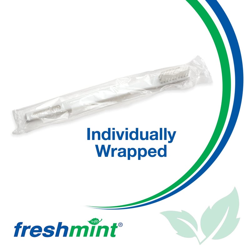 FRESHMINT Individually Wrapped Bulk 30 Tuft Adult Toothbrush (144 Pack) with Soft Nylon Bristles, Perfect for Travel, Hotel, Donation - Image 3